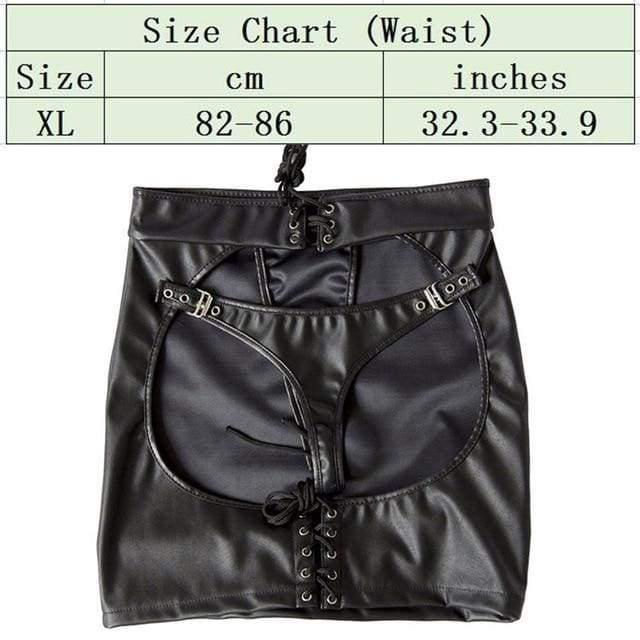 Sewing - Fetish PU Leather Hip Skirt Slave Spanking Open Butt Bondage Erotic Harness - XL