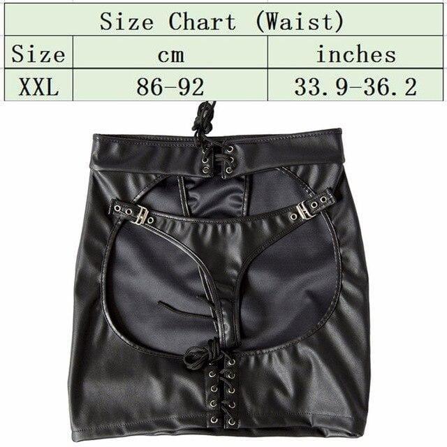 Sewing - Fetish PU Leather Hip Skirt Slave Spanking Open Butt Bondage Erotic Harness - XXL