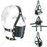 Silent - Silicone Mouth Gag Bondage Restraints PU Leather Open Mouth Ball Head Harness Fetish Mask With Oral Fixation