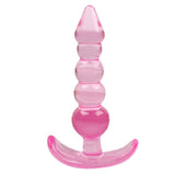 Soft Jelly Silicone Butt Plug Prostate Massager G-spot Anal Beads - Pink