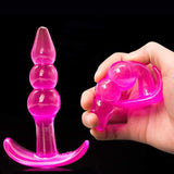 Soft Jelly Silicone Butt Plug Prostate Massager G-spot Anal Beads