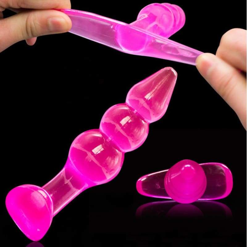 Soft Jelly Silicone Butt Plug Prostate Massager G-spot Anal Beads - Best Love Sex Doll