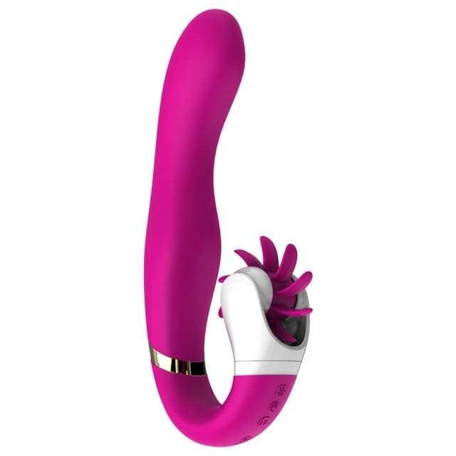 Зарядка USB-язычка, облизывающая вибратор для фаллоимитатора двойного назначения, секс-игрушка - фиолетовый