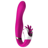 USB Charging Tongue Licking Dildo Vibrator Cordless Double Use Sex Toy - Purple