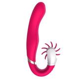 USB Charging Tongue Licking Dildo Vibrator Cordless Double Use Sex Toy - Red
