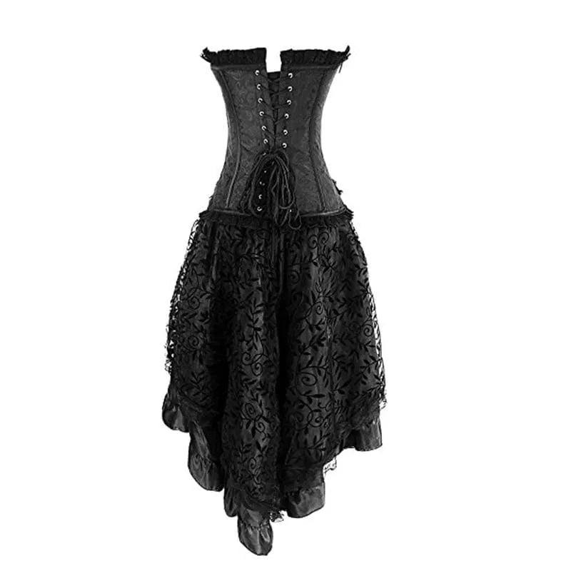 Corsé victoriano + falda - Conjunto de falda y bustier con vestido aristócrata vintage y ropa gótica sexy - La mejor muñeca sexual del amor