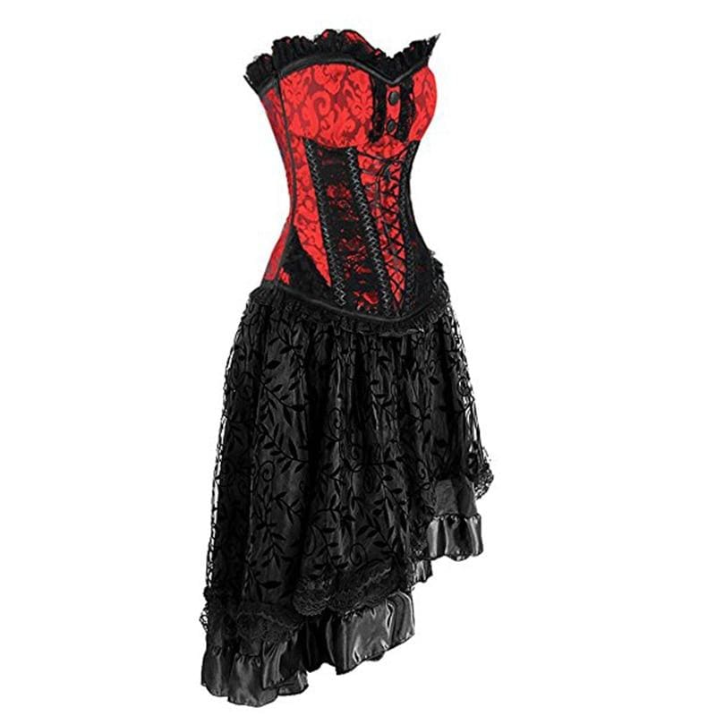 Corsé victoriano + falda - Vestido de aristócrata vintage Ropa gótica sexy Conjunto de falda bustier